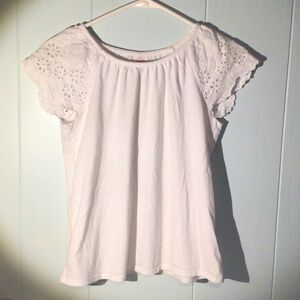 White Eyelet Sleeve Blouse